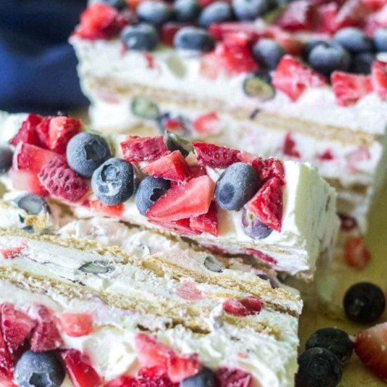 RED WHITE AND BLUE ICEBOX CAKE