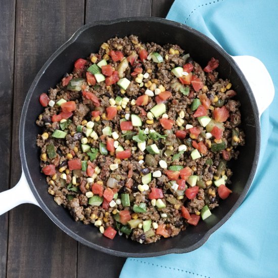 Tex-Mex Beef and Zucchini Skillet