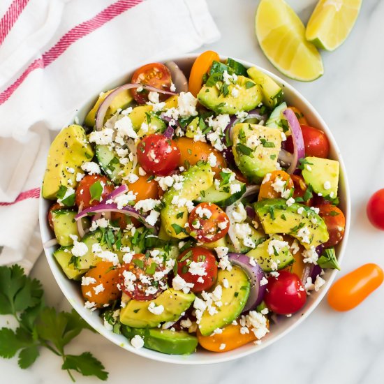 Cucumber Tomato Avocado Salad