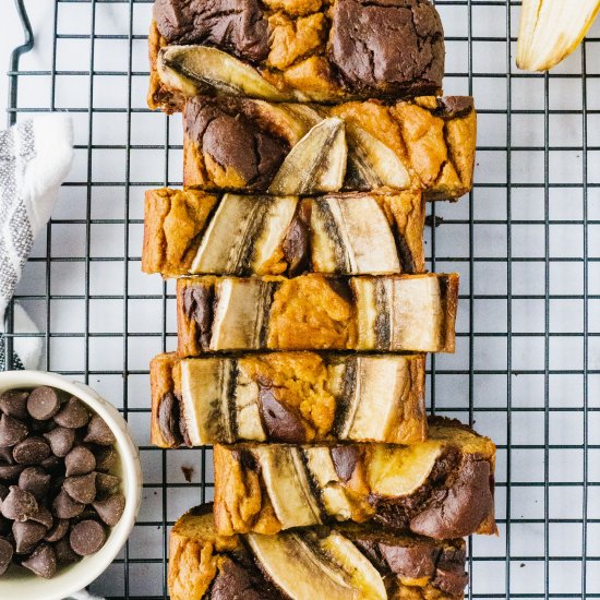 CHOCOLATE BROWNIE BANANA BREAD