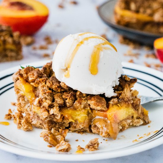 Peach Crisp Crumble Bars