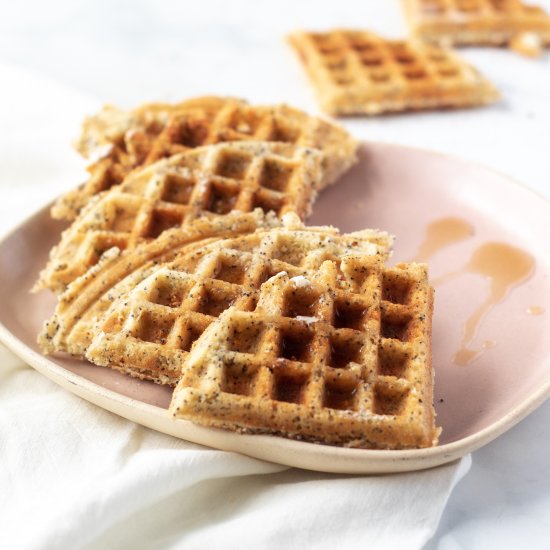 KETO LEMON POPPYSEED WAFFLES