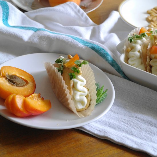 roasted apricot & spruce tip cakes