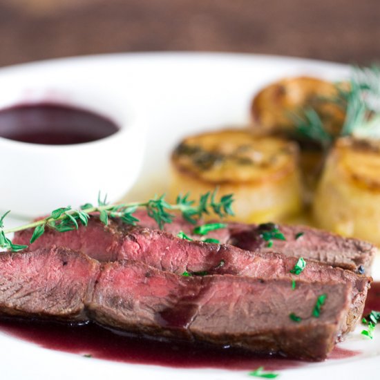 Steak with Bordelaise Sauce