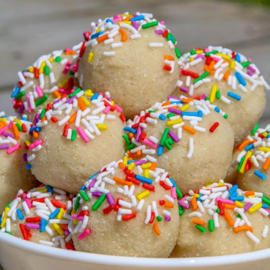 Birthday Cake Protein Balls