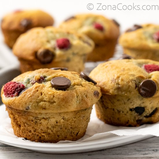 Raspberry Dark Chocolate Muffins