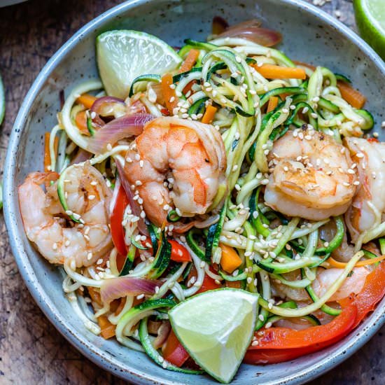 Garlic Shrimp And Zucchini Noodles