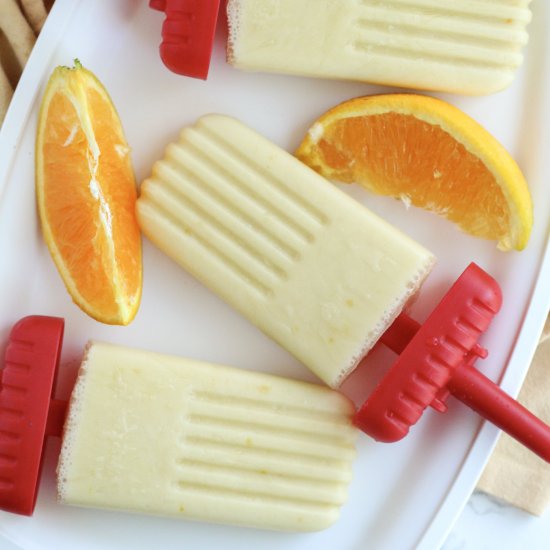 Healthy Orange Creamsicle Popsicles