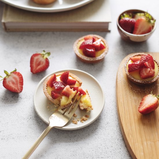 Strawberry Lemon Curd Tartlets