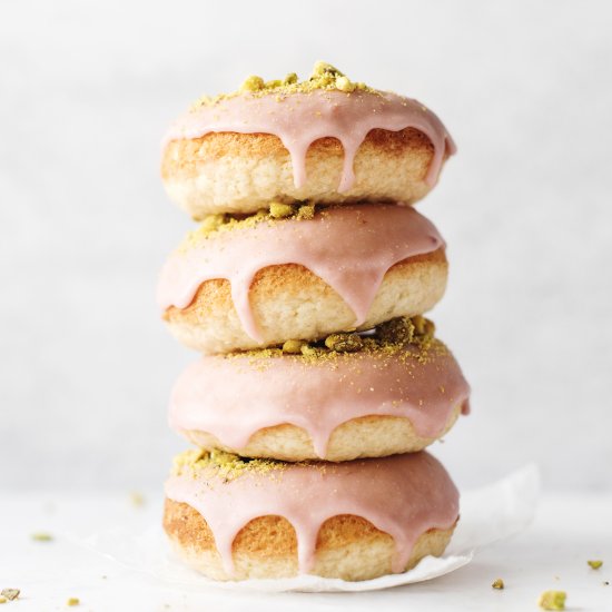 Raspberry Pistachio Donuts