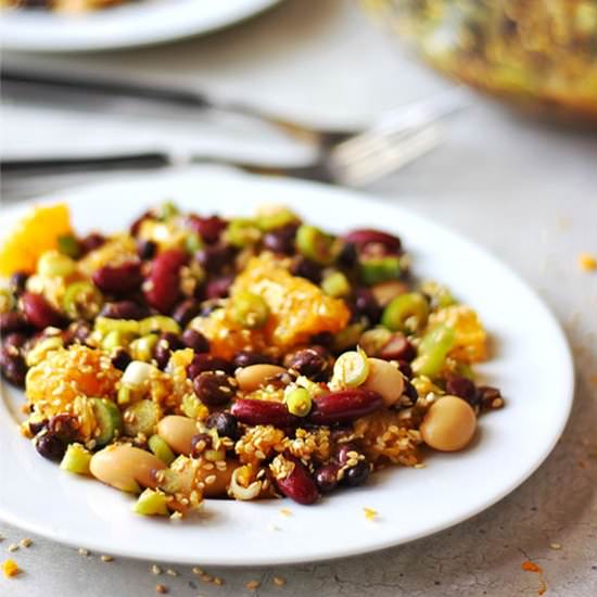 orange sesame 3-bean salad