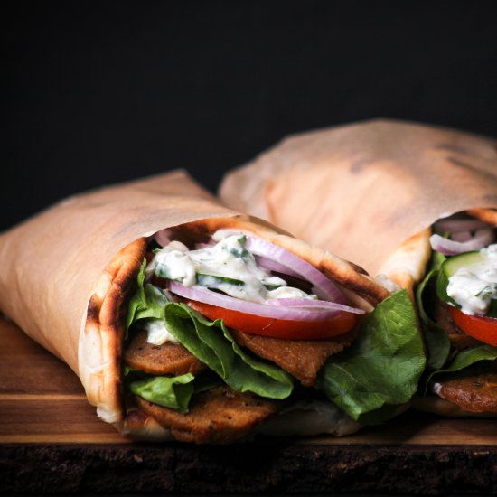 Vegan Seitan Gyro with Tzatziki