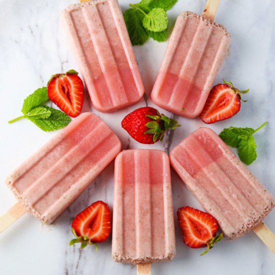 Strawberry Mint Popsicles