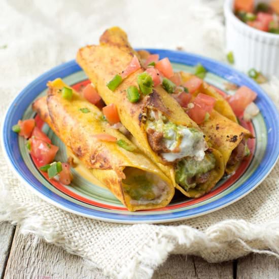 DEEP FRIED 7 LAYER DIP TAQUITOS