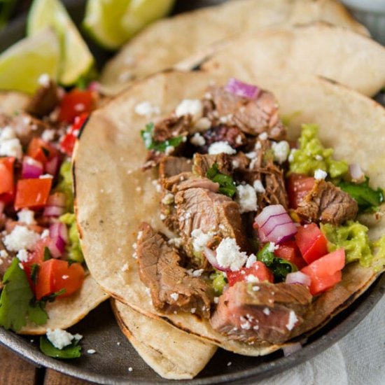 AUTHENTIC CARNE ASADA TACOS