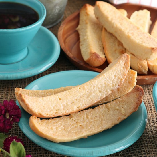 Biscocho with Condensed Milk