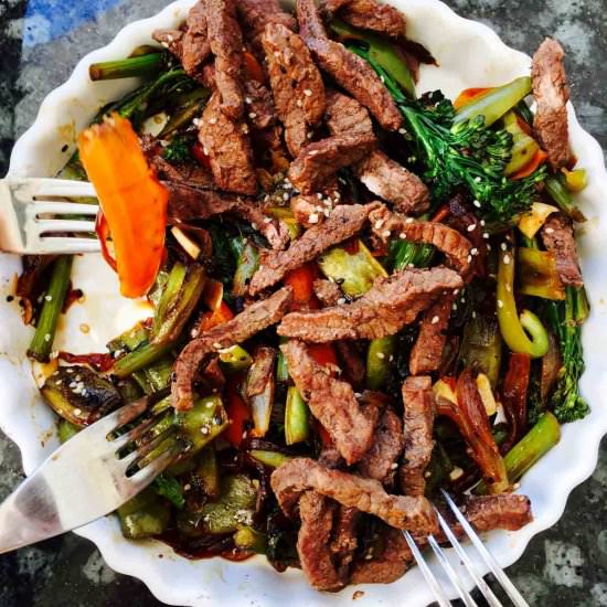 Tenderstem broccoli and buffalo fry