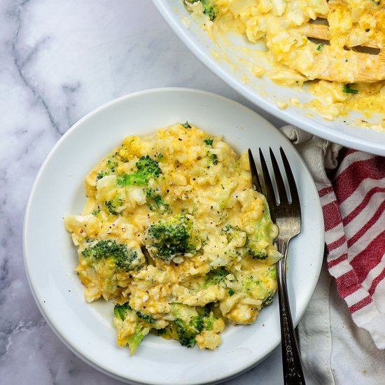 HEALTHY BROCCOLI ‘RICE’ CASSEROLE