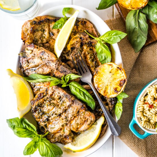 Lemon Basil Freezer Meal Pork Chops