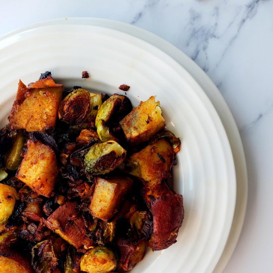 Cajun Yams & Brussel Sprouts