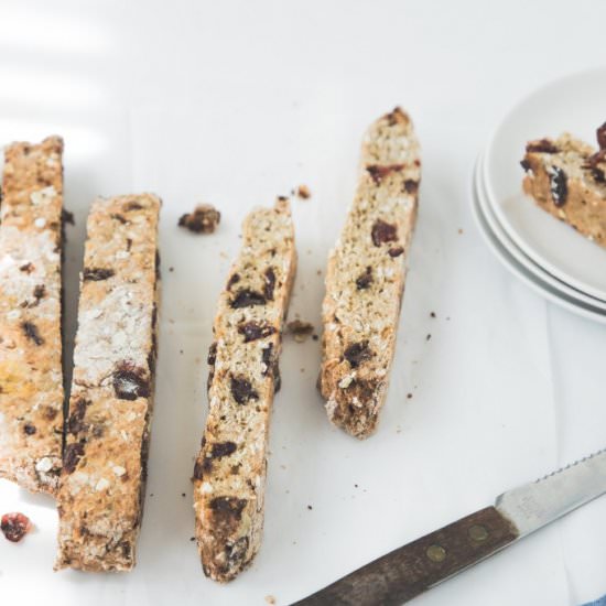 No Oil Banana Oatmeal Biscotti