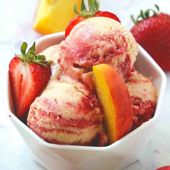 Strawberry Peach Ice Cream