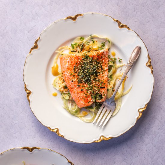 Salmon with Miso Fennel Salad