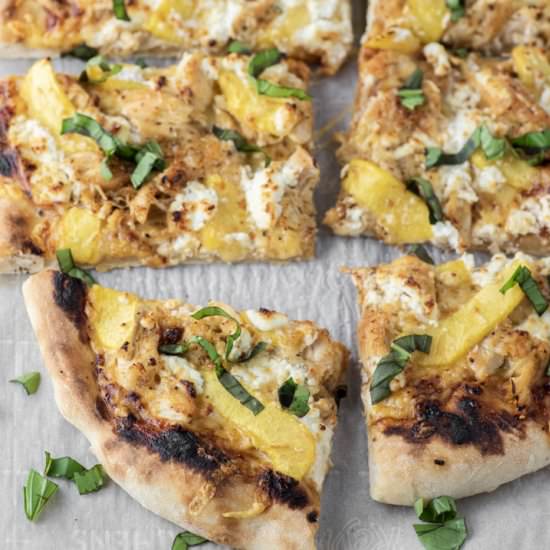 Peach BBQ Chicken Pizza