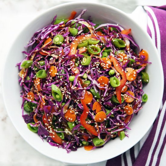 sugar snap pea cabbage salad