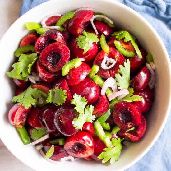 Cherry Salad with Jalapeno & Lime