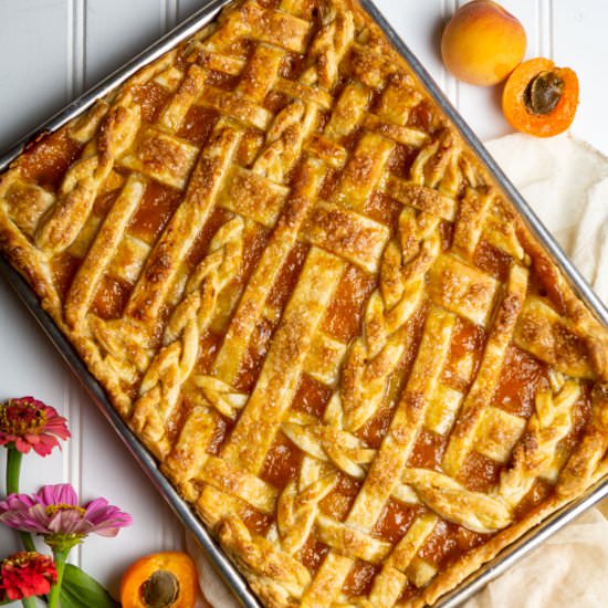 Apricot and Peach Slab Pie