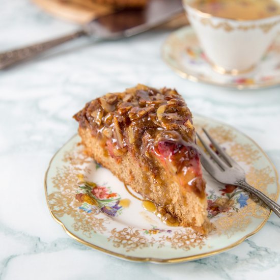 Plum Cake with Toffee Sauce