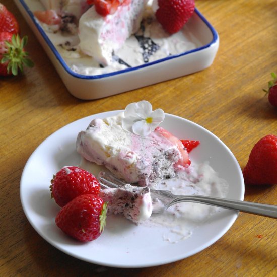 lemongrass & strawberry semifreddo