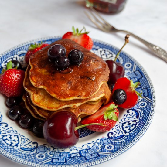 Sugar Free banana blueberry pancake