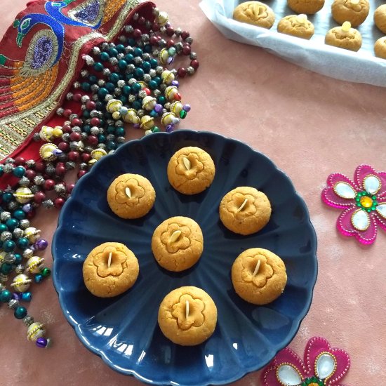 Microwave Caramel Coconut peda