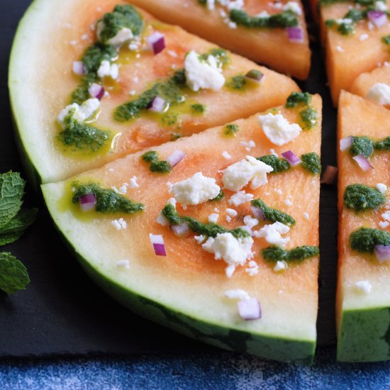 Watermelon Salad with Mint Pesto