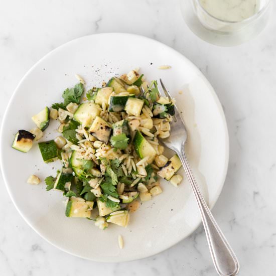 orzo salad with corn and zucchini