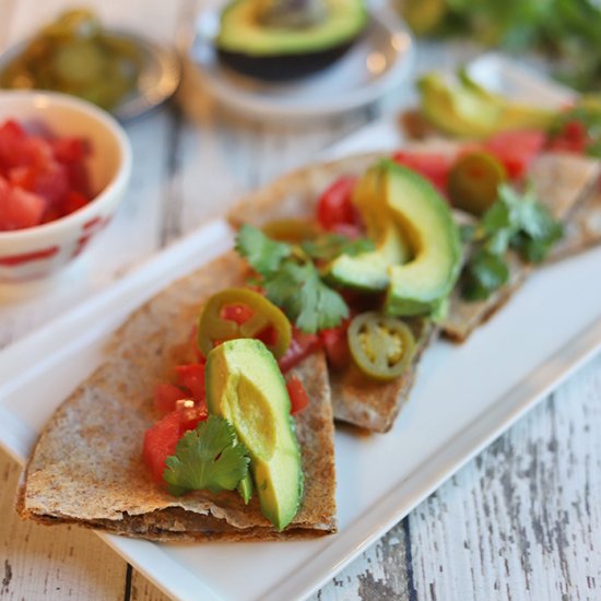 Refried bean quesadilla