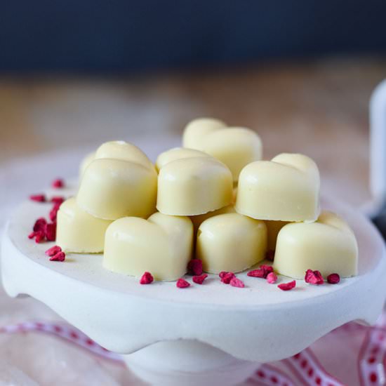 Raspberry cream white chocolates