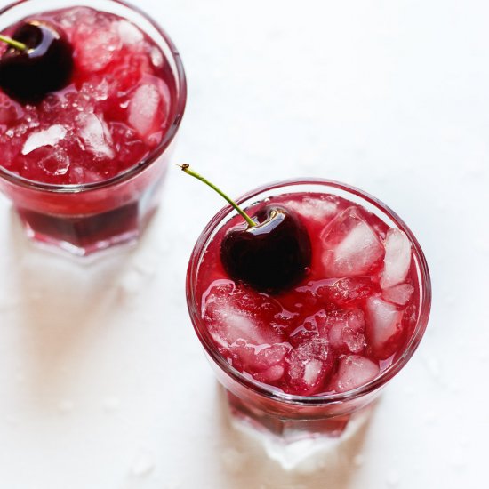 Cherry Gin Smash with Honey