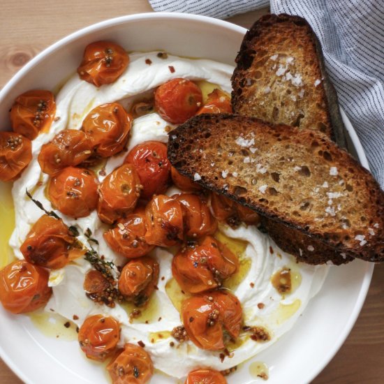 Spicy Roasted Tomatoes with Yogurt