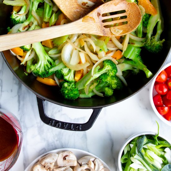 Asian Veg Stir-Fry With Ponzu Sauce