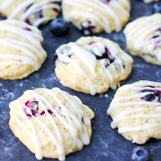 Blueberry Cookies with Lemon Glaze