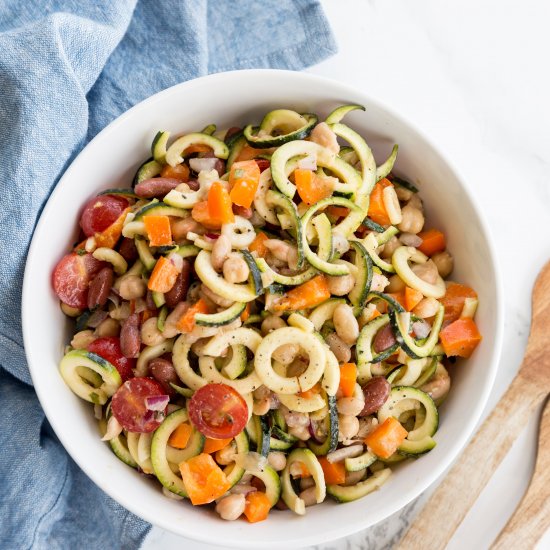 Three Bean Zucchini Macaroni Salad