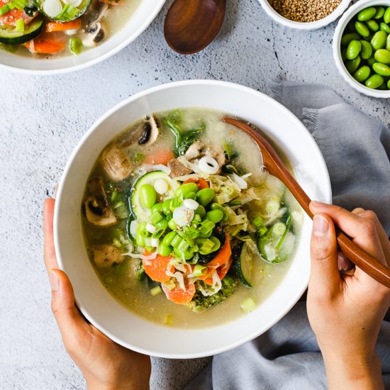 Vegetable Sesame Miso Soup