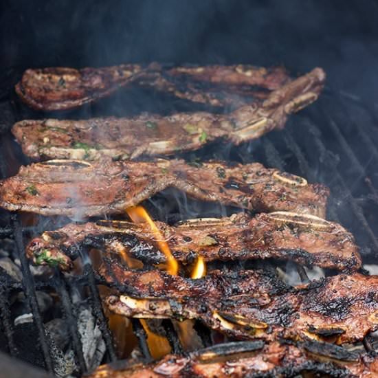 Grilled Beef Flanken Ribs