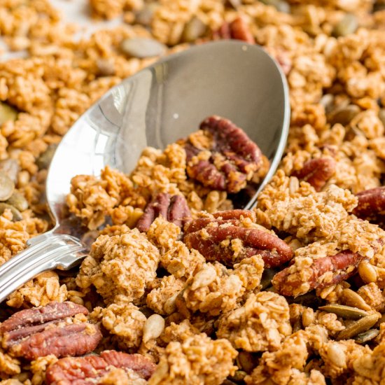 maple sea salt granola with pecans