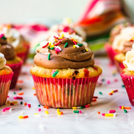 Chocolate funfetti cupcakes