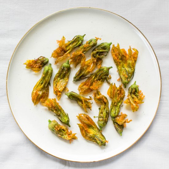 Kashmiri Fried Squash Blossoms