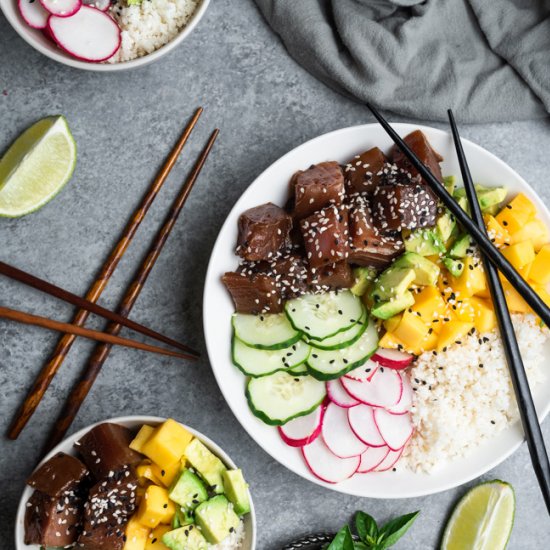 Paleo Ahi Tuna Poke Bowl